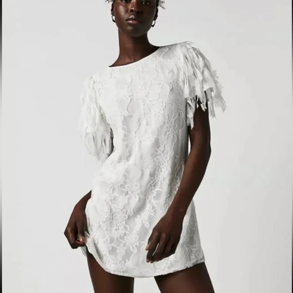 NWT Free People Songbird Mini Dress White Lace Size Small Z405